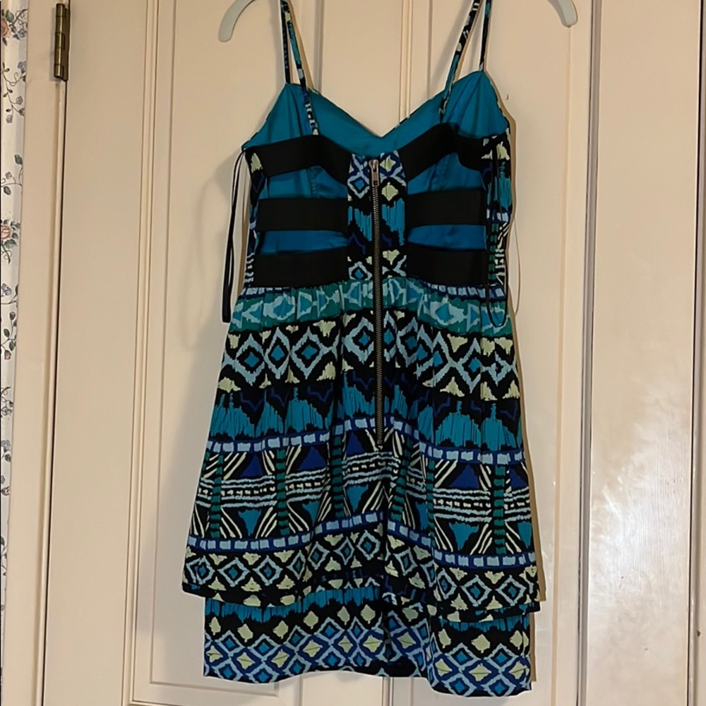 Bebe Turquoise Ikat-pattern Dress - Picture 3 of 5